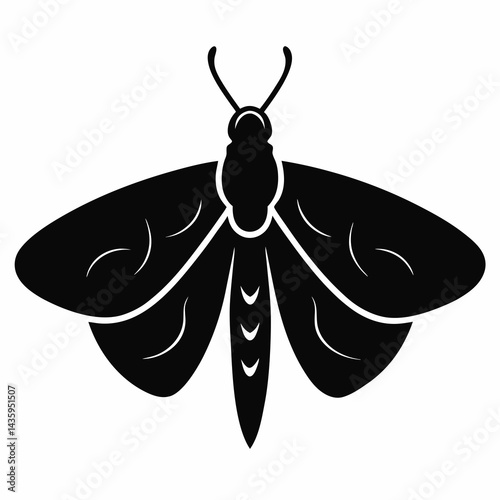 Stylized Moth Silhouette in Vector Format