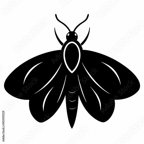 Stylized Moth Silhouette in Vector Format