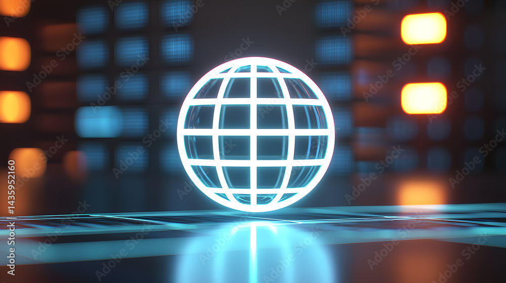 Fototapeta premium Global connectivity concept digital illustration abstract environment modern technology futuristic viewpoint