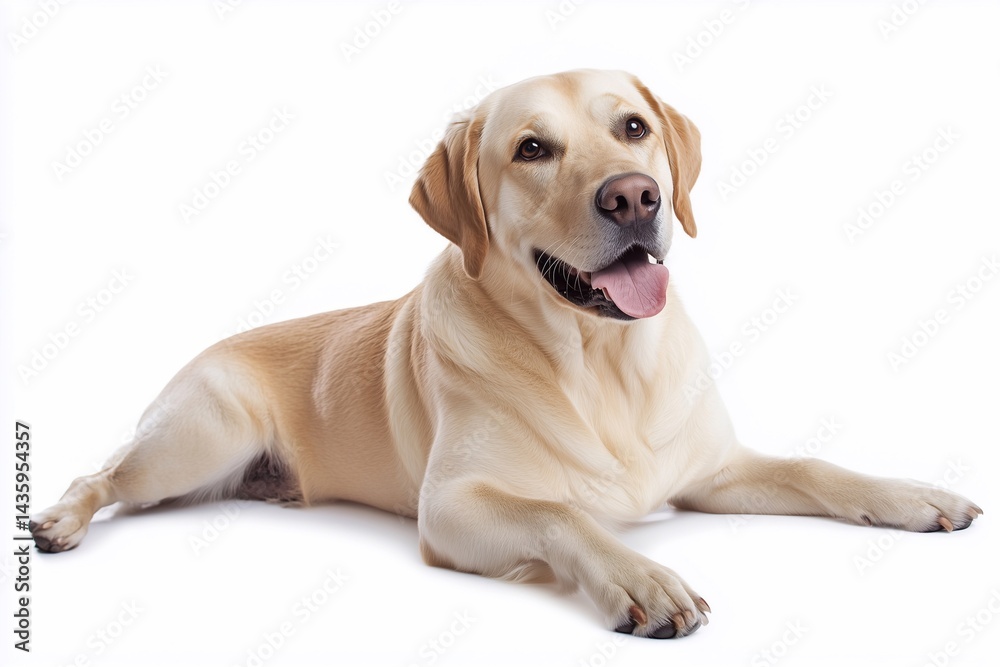 Labrador isolated on white background, generated AI Labrador isolated on white background, generated AI