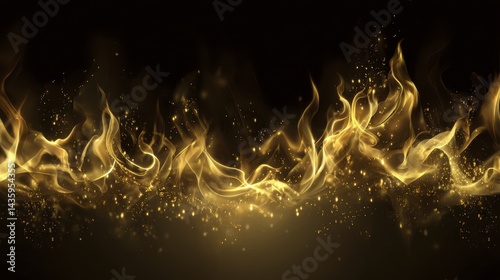 Burning golden flames fiery and radiant i-2 - Ablaze Fervid Sparkling