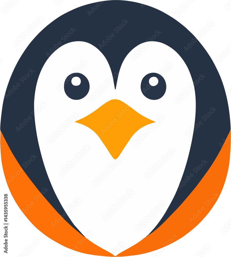 Obraz premium Flat Minimal Penguin Logo Design