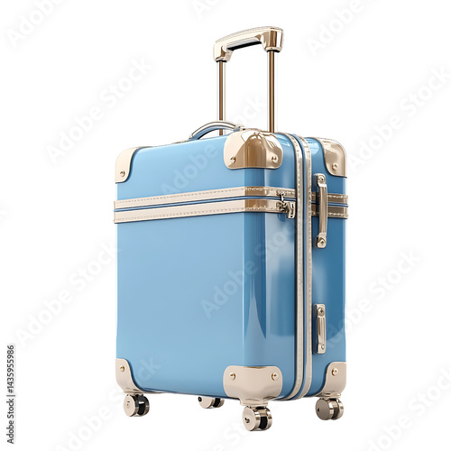 Wallpaper Mural Stylish blue suitcase on wheels for travel. Torontodigital.ca