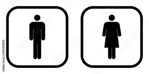 Men and Women icon. Toilet vector icon in line design for web design and logo. Symbol of Toilet. Vector illustration.