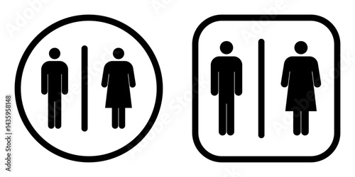 Men and Women icon. Toilet vector icon in line design for web design and logo. Symbol of Toilet. Vector illustration.
