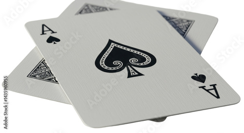 Isolated Two Aces of Spades Overlapping Playing Cards