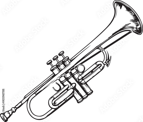 trumpet isolated on white