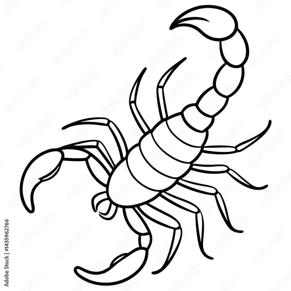 Fototapeta premium Stylized Scorpion Line Illustration