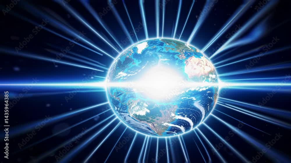Planet Earth Illuminated with Radiant Light Planet Earth Illuminated with Radiant Light