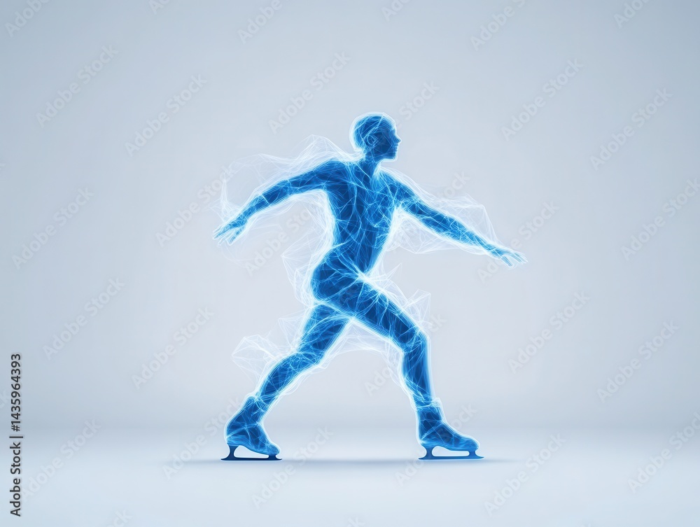 Ice Skater Silhouette, Abstract, Motion Ice Skater Silhouette, Abstract, Motion