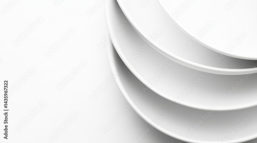 Obraz premium Stacked White Plates: A Modern Dining Aesthetic
