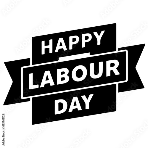 Banner with Happy Labour Day vector icon.