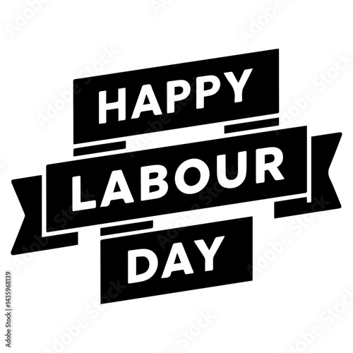 Happy Labour Day banner icon vector.