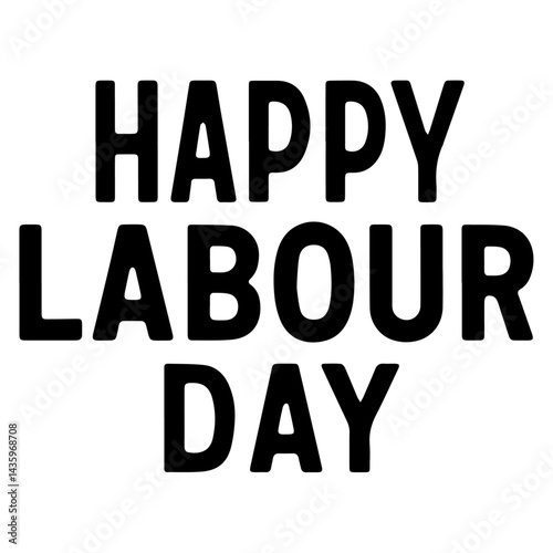 Simple happy labor day lettering vector.