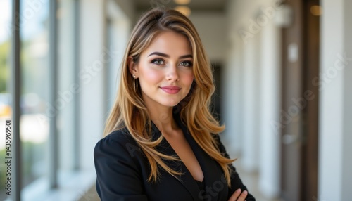 Professional woman posing in modern office portrait photography bright environment confident attitude Free Download Professional woman posing in modern office portrait photography bright environment confident attitude - GFXLoad