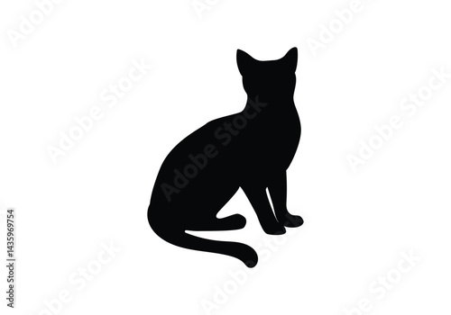 Set of cats silhouette in different poses. Hand drawn black cats isolated on white background. Vector illustration. best logo designs.