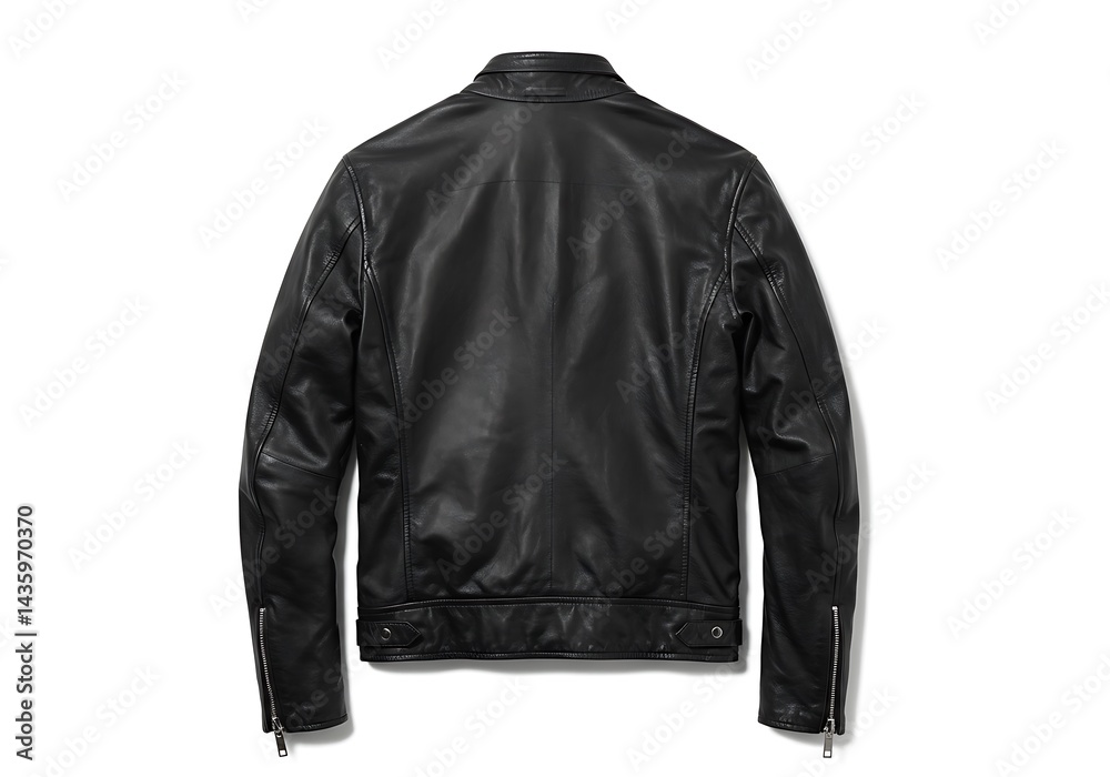 Back view of a leather jacket isolated on white background Back view of a leather jacket isolated on white background