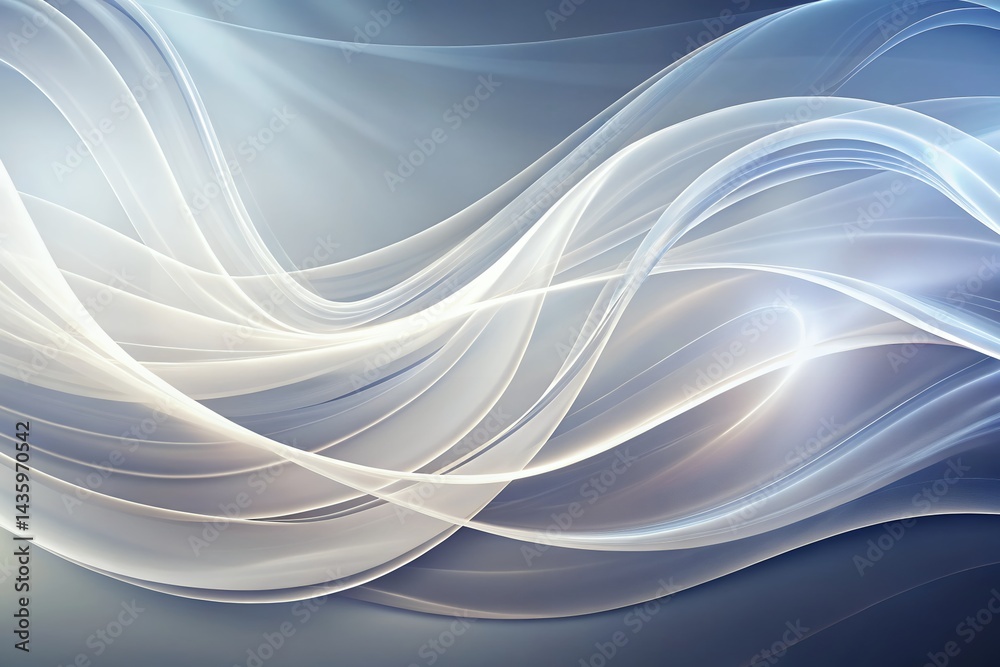 Obraz premium Abstract Flowing Lines Elegant White and Blue Swirls