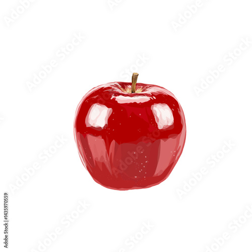 vector illustration of a red apple without background