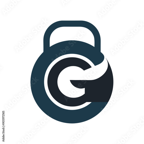 Modern Abstract G Logo Combined With Kettlebell