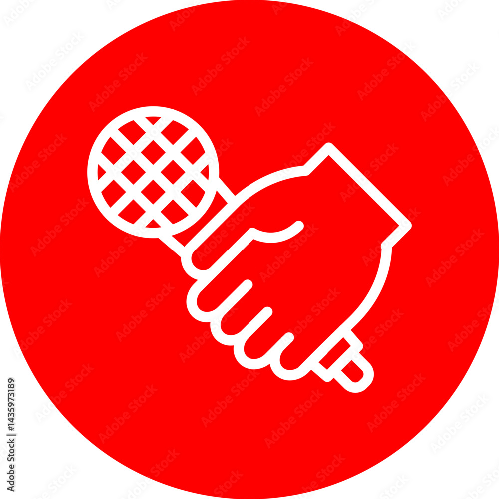 Parade Announcer Vector Line White Circle Red Icon Design Parade Announcer Vector Line White Circle Red Icon Design