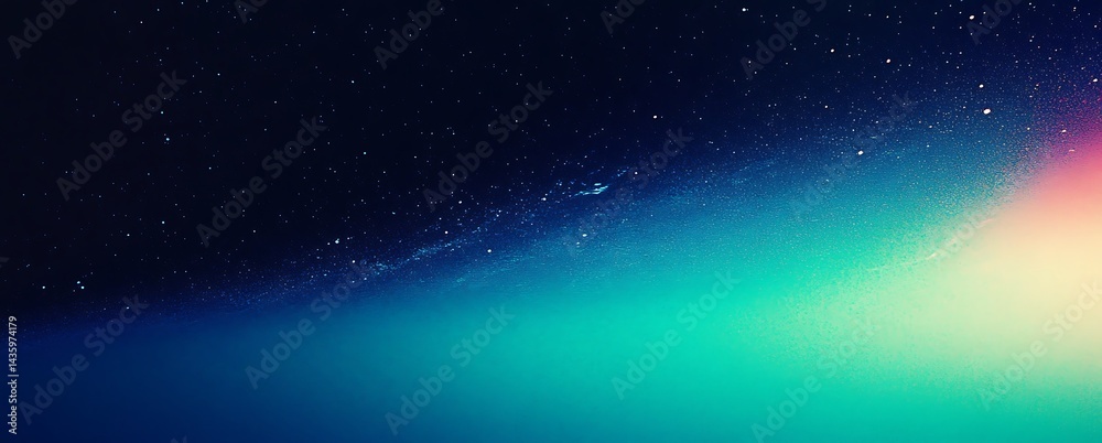 Fototapeta premium Aurora Sky Dreamy Northern Lights with Starry Night Abstract Watercolor Texture