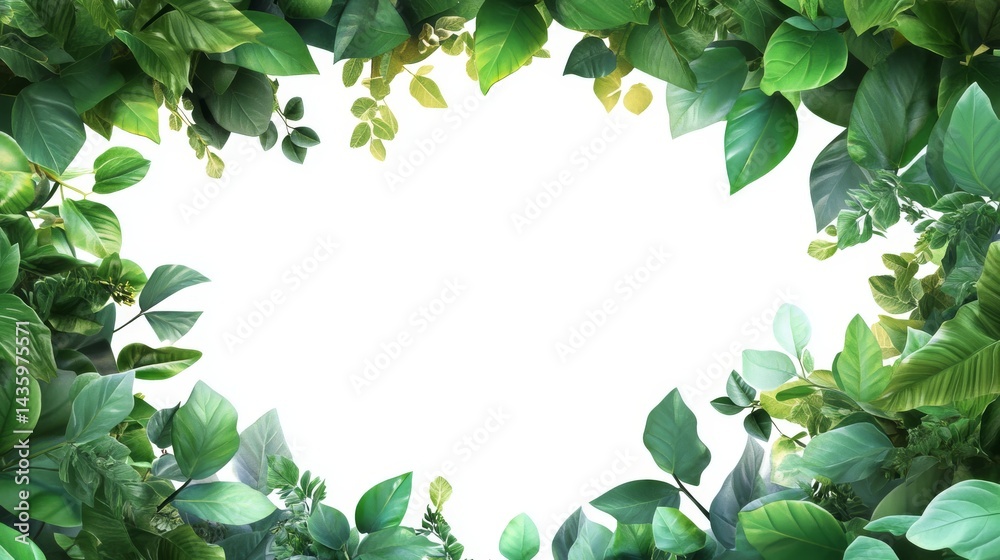 Fototapeta premium Stunning Green Leaf Border Design