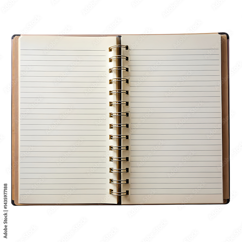 Blank Notebook Open Spiral Bound Book Paper Texture on transparent background Blank Notebook Open Spiral Bound Book Paper Texture on transparent background