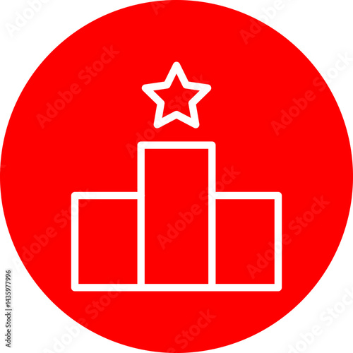 Positivity Radiance Vector Line White Circle Red Icon Design