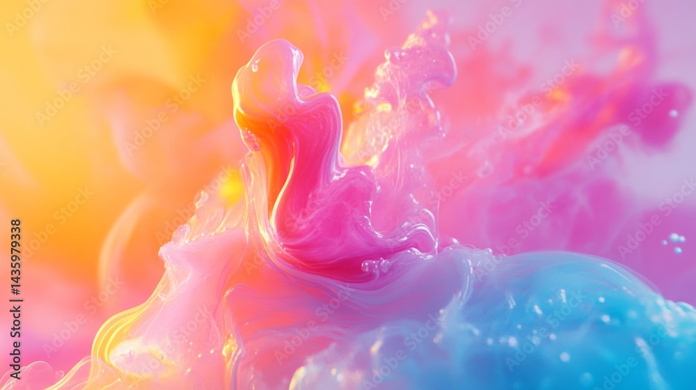 Obraz premium Abstract Colorful Fluid Paint Swirls Background