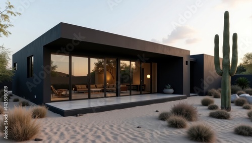 Elegant ultramodern house showcasing minimalist architecture and stylish black exterior surrounded by lush greenery for modern living
