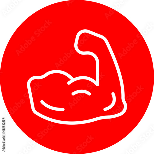 Upper Limbs Vector Line White Circle Red Icon Design