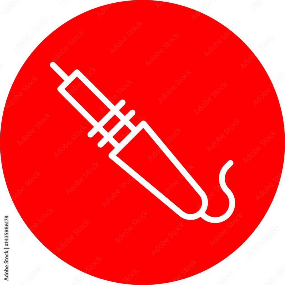 Wood Burning Tool Vector Line White Circle Red Wood Burning Tool Vector Line White Circle Red