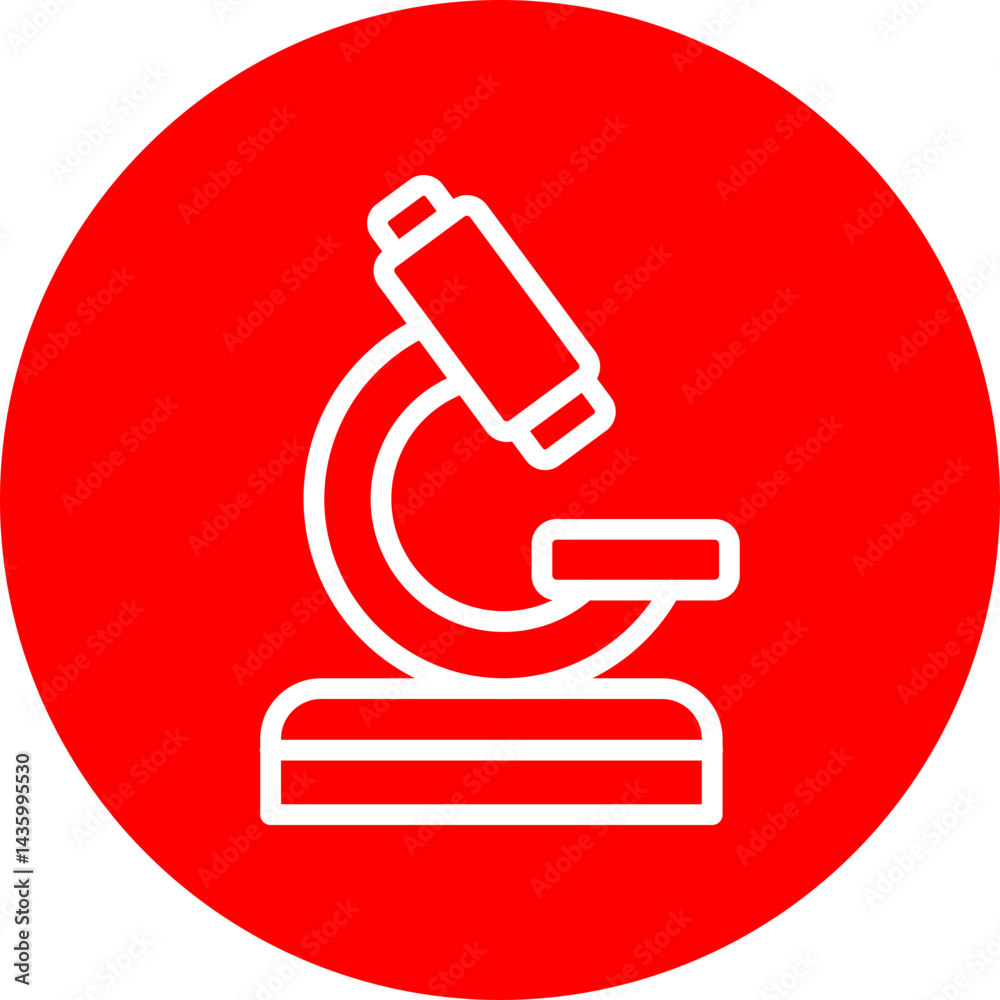 Microscope Vector Line White Circle Red Microscope Vector Line White Circle Red
