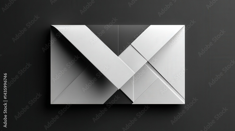 Abstract Geometric Design with White and Gray Color Palette