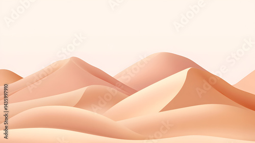 Obraz na płótnie Serene Desert Dunescape Minimalist Abstract Background Illustration w salonie