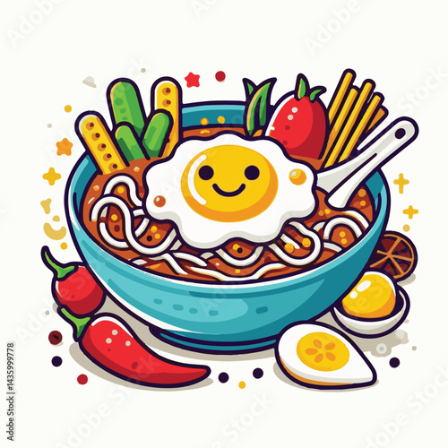 laksa, spicy, cuisine, food, asian, meal, delicious, dinner, bowl, soup, dish, traditional, lunch, shrimp, noodle, background, tasty, seafood, malaysian, cooking, healthy, fresh, cooked, noodles, ingr