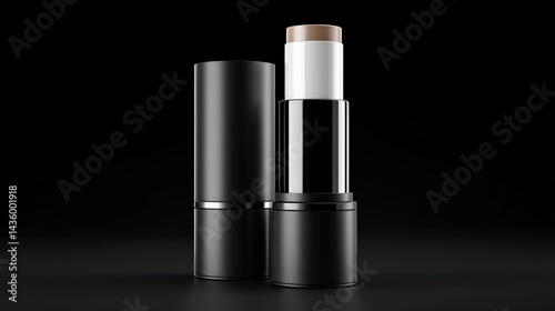 Obraz na płótnie Black and White Makeup Stick on Dark Background for Cosmetics Use w salonie