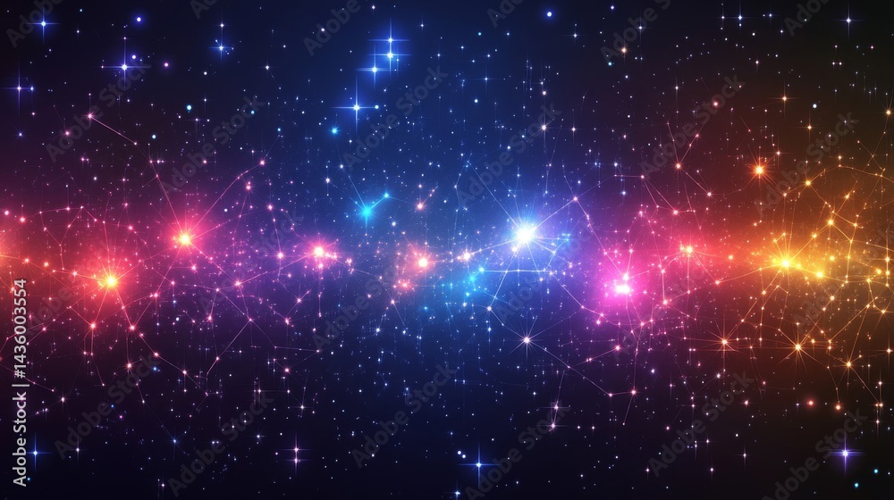 Fototapeta premium Vibrant Galaxy Background with Glowing Stars