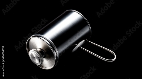 Obraz na płótnie Black Metal Container with Handle for Storage and Organization Needs w salonie