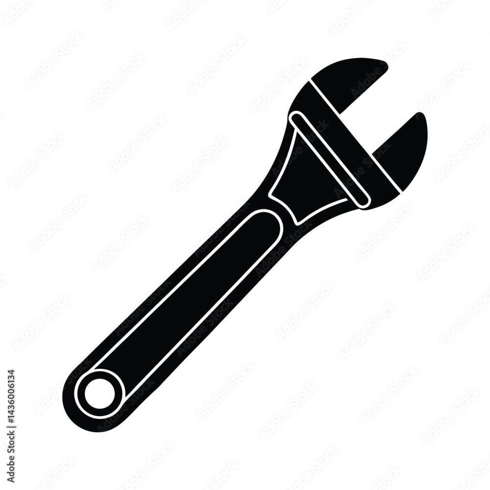 adjustable wrench icon vector illustration adjustable wrench icon vector illustration