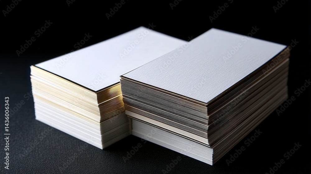 Blank Business Card Stacks on Dark Background for Design Use