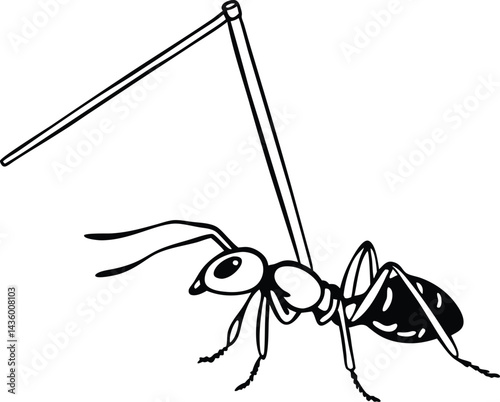 vector illustration of a black ant