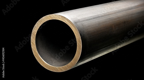 Obraz na płótnie Close-Up of Metal Cylinder with Decorative Edge on Black Background w salonie
