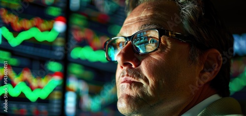 Intense gaze reflects market data insights