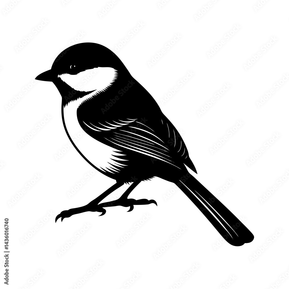 Obraz premium Chickadee Silhouette illustration