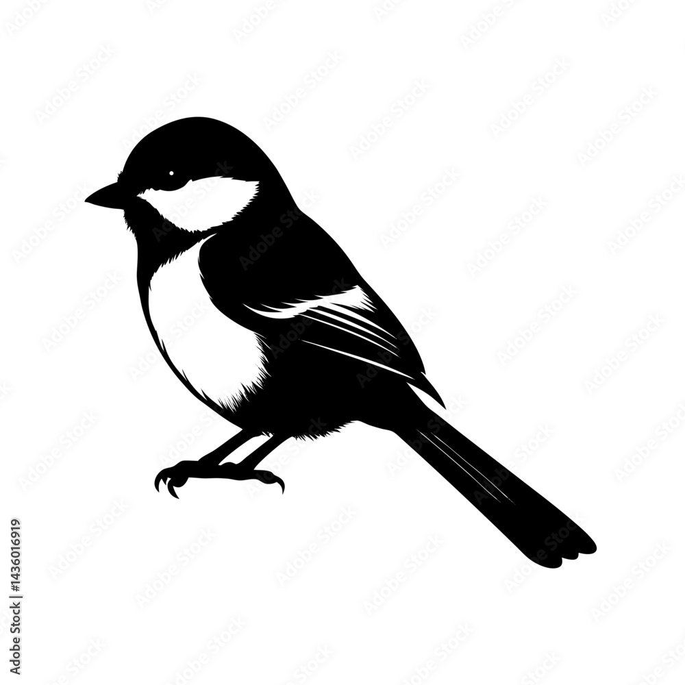 Obraz premium Chickadee Silhouette illustration