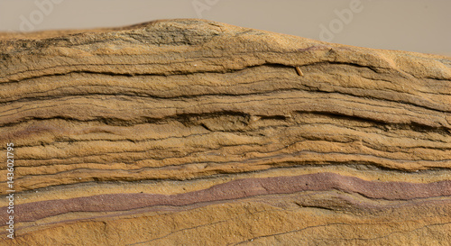 Detailed View of Geological Strata Displaying Earth's History and Formations