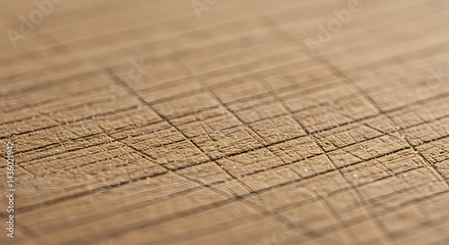 Detailed Macro View Of A Heavily Scratched And Textured Wooden Surface