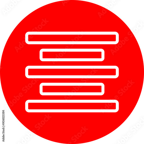 Center Alignment Vector Line White Circle Red